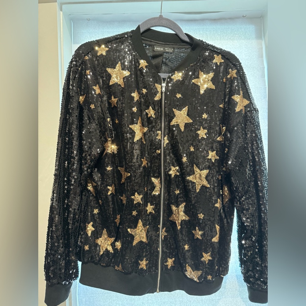 Black and gold star sequin jacket
